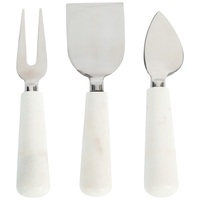 Ensemble de couverts de table pour mariage en acier inoxydable avec trancheur à fromage, fourchette, coupe-beurre, couteau à gâteau et couteau à pizza à manche marbré