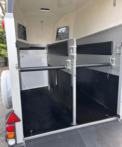 Hot Seller for Comfortable Design Steel Side Wall Semi <b>Trailer</b> Livestock Horse Axle <b>Trailer</b> 12R22.5 Tyre Horsebox 1400kg Payload - Product Image 2