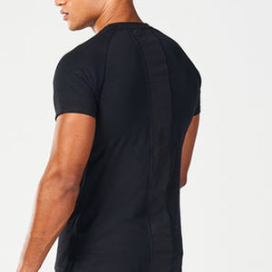 T-shirts de sport pour hommes à coupe ajustée haute performance 100% coton Manches courtes Col rond Respirant Séchage rapide Vêtements de sport - Product Image 2