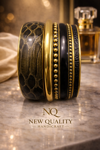 Elegant Designer <b>Bangle</b> <b>Set</b> – Black Resin Gold Plated Bracelets with Crystal Detail, Ladies Fashion Jewelry Bulk - Product Image 3