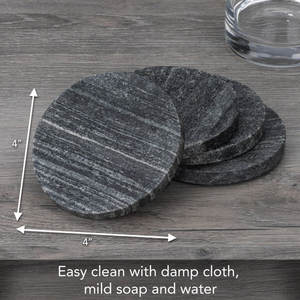 Posavasos de mármol negro Posavasos de Venta caliente de nogal premium a precios baratos Flota suave adjunta en posavasos para evitar arañazos - Product Image 2