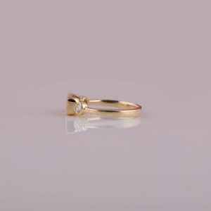 Bague de mariage de luxe en or 14K coupe émeraude diamant de laboratoire solitaire de fiançailles bijoux pour femmes à la mode incrustation de réglage de lunette IGI - Product Image 3