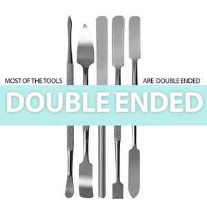 Juego de espátula Dental de alta calidad, 5 piezas, cortador de dientes de acero inoxidable, instrumentos quirúrgicos dentales de doble punta de cera - Product Image 4