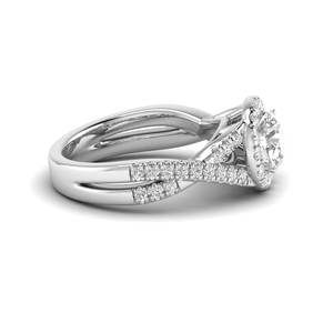 Anillo de Compromiso de Oro Blanco con Diamantes Cultivados en Laboratorio de 1.852 Quilates, Color G, Claridad VS1, Certificado IGI, Engaste Pavé, Oro Sólido de 14K - Product Image 3