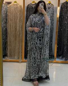 Robes de soirée de luxe, robe de bal ornée de cristaux, robe de soirée à paillettes, robe de soirée à taille empire, robe de soirée à fleurs - Product Image 1