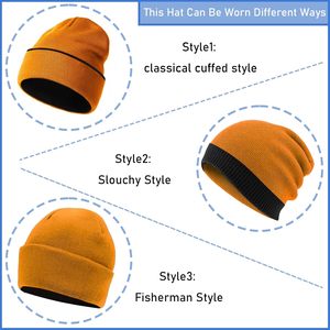 Gorro de mohair de punto Jacquard de moda, gorro de invierno elástico y transpirable para deportes al aire libre y estilo diario para la playa - Product Image 3