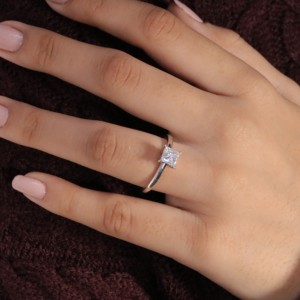 Anillo de Moissanita de Corte Brillante Redondo de Lujo de la Mejor Calidad, Anillo de Novia Clásico para Mujer, Chapado en Oro de 14K, Anillo de Diamantes con Certificado IGI - Product Image 4