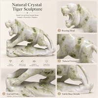Sculpture de tigre en cristal naturel, pièce de sculpture en cristal imposante, ornement de décoration intérieure très vendu