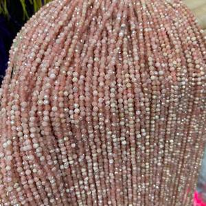 Cuentas Facetadas de Rodocrosita Genuina de 3mm y 4mm, Cuentas de Piedras Preciosas Rosadas de Argentina - Product Image 3