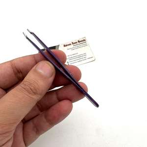 Pinza para Cejas de Punta Inclinada Morada Oscura, Personalizable, de Acero Inoxidable Sostenible, Pinza para Depilación, Servicio OEM - Product Image 4
