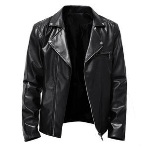 Chaqueta de motocicleta de cuero PU de alta calidad 2025 para hombre abrigo de invierno con cuello negro marrón - Product Image 6