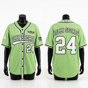 Womens 180 GSM Premium Polyester <b>Mesh</b> Baseball Jersey Green White Piped Design Custom Tackle Twill Women Cotton Baseball Jersey - Product Image 6