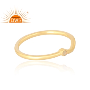 Latest Selling 925 Sterling <b>Silver</b> 18K Gold Plated Natural Ethiopian <b>Opal</b> Gemstone <b>Ring</b> Demi Fine Jewelry Manufacturer - Product Image 4