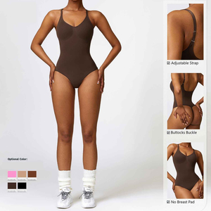 ชุดบอดี้สูทสำหรับเล่นโยคะแบบไร้ตะเข็บลายดอกไม้สำหรับผู้หญิงชุดออกกำลังกายเล่นกีฬาแบบชิ้นเดียวระบายอากาศได้ดีจากปากีสถาน - Product Image 3