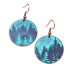 Asie monde bijoux Hong Kong 1950 bijoux Style boucles d'oreilles en laiton martelé coloré boucles d'oreilles Costume longue robe à clapet noir - Product Image 3