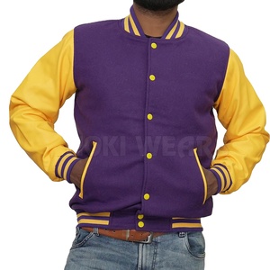 Chaqueta Universitaria de Cuero con Mangas Largas, Servicio OEM, Chaqueta Universitaria para Hombre, Estilo Holgado, Tendencia Actual - Product Image 1