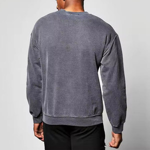 Sudadera de algodón lavada y desteñida al sol para hombre con logotipo personalizado Sudadera básica de secado rápido lavada y desteñida al sol - Product Image 2