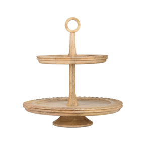 Wood <b>Cupcake</b> <b>Stand</b> for Restaurant & Hotels Table Decoration 2-Tier <b>Stand</b> Elegant Designer Wood Cake <b>Stand</b> - Product Image 1