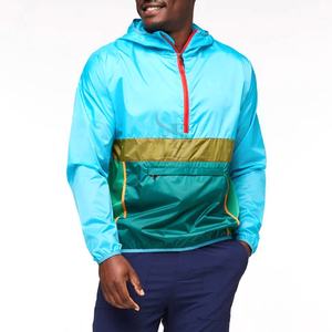 Vestes coupe-vent à demi-zip sur mesure, légères, grandes tailles, vente en gros, vestes coupe-vent à capuche de haute qualité pour hommes - Product Image 1