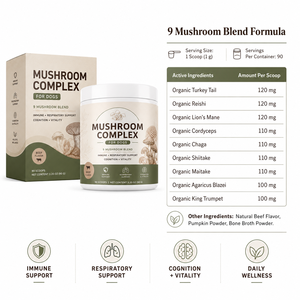 Complejo de Hongos Orgánicos de Marca Privada para Perros, Fórmula <span class=keywords><strong>Veterinaria</strong></span>, Defensa Respiratoria y Cognitiva para Mascotas, Polvo a Granel 3.2oz - Product Image 3