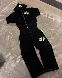 Ropa Deportiva de Invierno para Hombre, Estilo Urbano, con Capucha, 100% Algodón, Felpa, Lavado Ácido, Bordado Desgastado, Tallas Grandes, Personalizable al por Mayor - Product Image 2