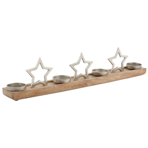 Portavelas decorativo moderno de corazón de Metal plateado y Base de madera para decoración del hogar regalo de boda y regalos de aniversario de mesa - Product Image 2