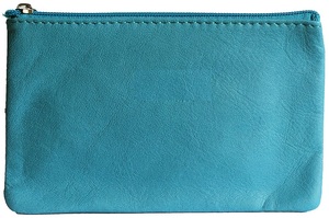 Bolsa de cosméticos de maquillaje de algodón de cuero genuino azul cierre de cremallera duradero impermeable logotipo personalizado Almacenamiento de patrón de flores de moda - Product Image 2