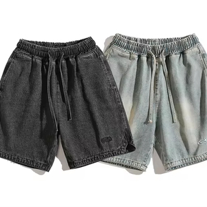 Pantalones Cortos Vaqueros de Mezclilla para Hombre, Estilo Urbano, Logotipo Personalizado, Verano, Venta Caliente, Servicio OEM, Lavado Vintage, Longitud Media - Product Image 1