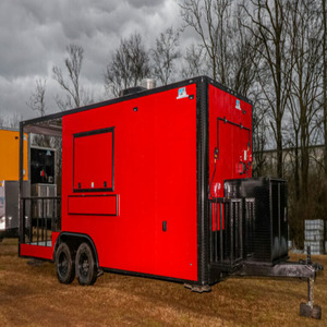 Nouvelle remorque mobile de restauration BBQ 8.5x22 rouge occultant 7x14 pour 2026, à vendre - Product Image 1