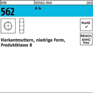 น็อตสี่เหลี่ยม DIN 562 Low Form M 5 a 4 แพ็ค 100 ชิ้น - Product Image 1