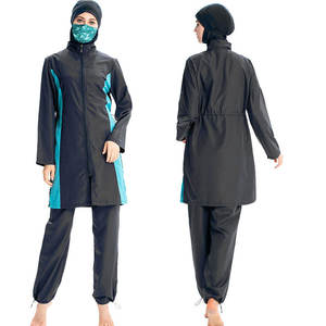 Luxury Islamic <b>Women's</b> Formal Beachwear Swimwear with Hijab Push-up Bra Front Logo <b>Washed</b> Techniques Direct From Manufacturer - Product Image 6