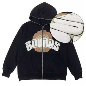 Alta calidad Oem personalizado Zip Up Sudadera con capucha Puff estampado personalizado buena calidad alta calidad hombres ropa hombres cremallera sudaderas con capucha - Product Image 1