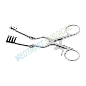 Retractor de laminectomía de cono Sharp 3x4Prong 6 3/8 en brazos con bisagras de autorretención Instrumento de cirugía Retractor de cono Cono Laminectomía Cono - Product Image 3