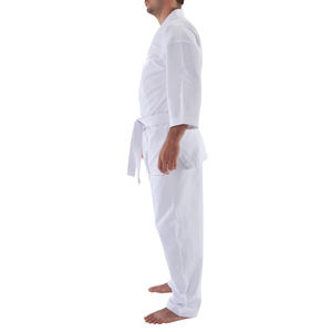 Trajes personalizados de poliéster de alta calidad aprobados por WKF, gran oferta, uniforme de Karate GI de algodón blanco ligero para artes marciales - Product Image 4