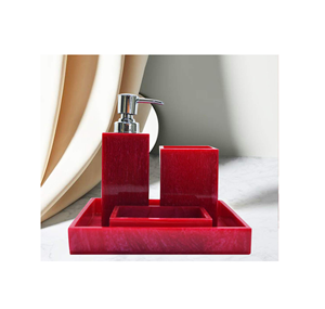 Ensemble d'accessoires de salle de bain en résine de couleur rose attrayante de haute qualité Décoratif pour la maison à un prix abordable - Product Image 3