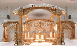 Boda India Mehraap Mandap Fabricantes Blanco Raj Mahal Mandaps DST Exports Comprar Jali Pilares de fibra tallada Mandap Decoraciones EE. UU. - Product Image 5