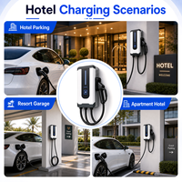 Borne de recharge murale monophasée 7 kW 32 A pour véhicules électriques, Type 2, OCPP, contrôle par application RFID, IP54, usage commercial