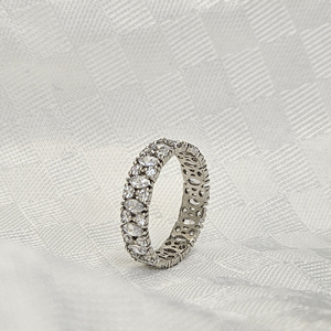 IGI Certified CVD HPHT Lab Grown Diamond <b>Fine</b> <b>Rings</b> 14k 18k Solid Gold Half Eternity Wedding Band Elegant <b>Ring</b> for Women's Party - Product Image 5