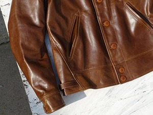 Chaqueta de piel de vaca auténtica para hombre, abrigo de béisbol ajustado corto Vintage con soporte, estilo cosaco Menlo al óleo hecho a mano para motocicletas - Product Image 5