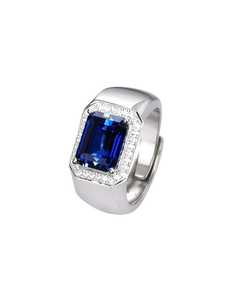 Sang trọng tùy chỉnh vvs moissanite kim cương 925 Sterling bạc nhẫn hip hop đồ trang sức thời trang mạ vàng Baguette phong cách cho Mens - Product Image 1