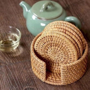 Plato de Bambú y Ratán Clásico Hecho a Mano, Ecológico y Sostenible, Decoración para Mesa de Hogar, para Café y Té, Hecho en Vietnam - Product Image 2