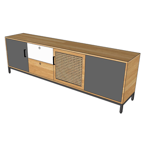 Modern Luxury 1.8m Rubberwood TV Stand with Iron Legs Contemporary Minimalist TV <b>Table</b> for Living Room KTV68085 - Product Image 3