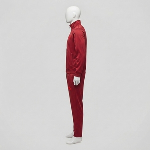 Ensemble de survêtement rouge pour homme, veste athlétique à fermeture éclair intégrale, pantalon de jogging, vêtements de sport, entraînement, gym, course à pied, fitness, vêtements décontractés, tenue de sport - Product Image 2