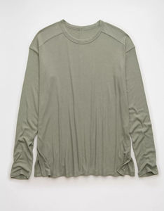 Top CORTO BÁSICO informal de alta calidad, blusas de moda para mujer, proveedores, camiseta transpirable de manga larga raglán, servicio OEM para mujer - Product Image 4