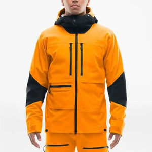 Haute qualité hommes High Street Vintage Denim vestes à capuche coupe-vent imperméable col montant personnalisé couleur Logo hiver - Product Image 5