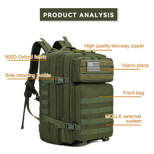 45L Waterproof Tactical Backpack Rucksack Molle Hiking <b>Pack</b> Camping Travel Daypack - Product Image 3