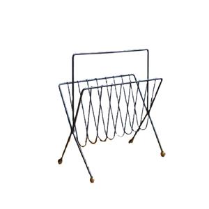 Porte-revues en métal fini en laiton antique de haute arrivée porte-revues décoratif Vintage moderne élégant classique - Product Image 1