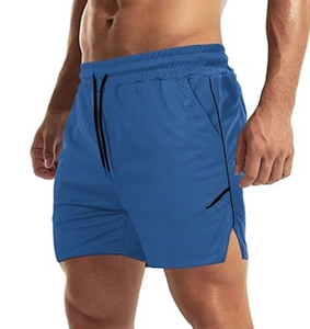 Shorts de sport pour homme avec logo personnalisé, poche zippée, légers, pour la salle de sport, la course à pied, sans doublure, musculation, vente en gros, directement de l'usine, neufs - Product Image 1