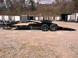 Nouvelle remorque à plateau basculant 83x22 16K, remorque à plateau basculant à essieu tandem robuste avec freins hydrauliques et capacité de charge élevée - Product Image 5