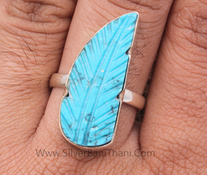 <b>Turquoise</b> Wholesale 925 Sterling Silver Natural Gemstone Hand Carved Classic Wedding Party Vintage Bohemian <b>Ring</b> - Product Image 5